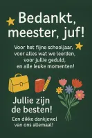 bedankt meester juf
